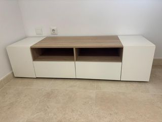 Mueble TV salón - Blanco & marrón