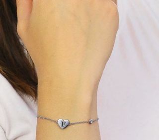 Bracciale S'Agapo' cuore lettera F