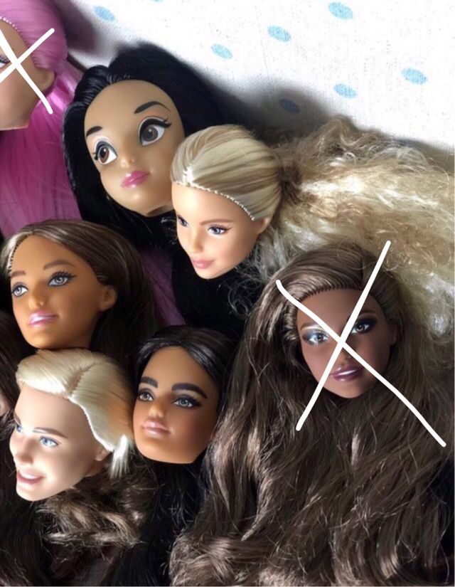 Lote Cabezas Muñecas Barbie y Disney