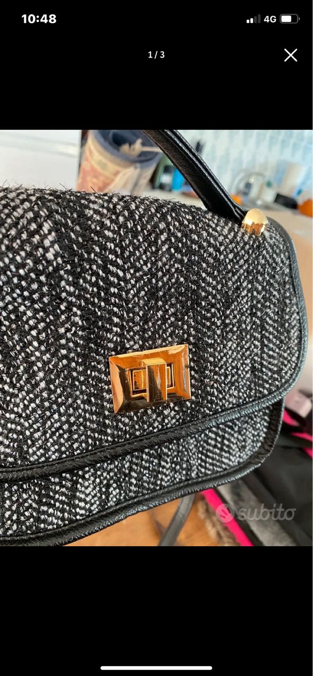 Mini borsa a tracolla nera e grigia