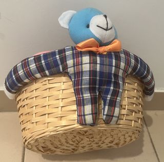 Cesta mimbre oso | Decoración infantil