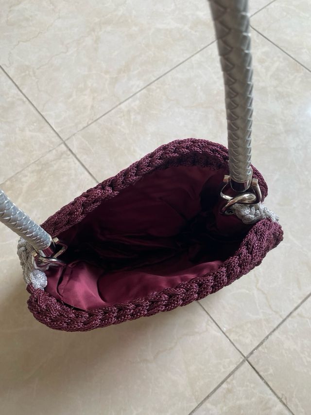 Borsa uncinetto lilla e grigio