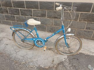 Bicicleta BH antigua azul Y marrón pequeña