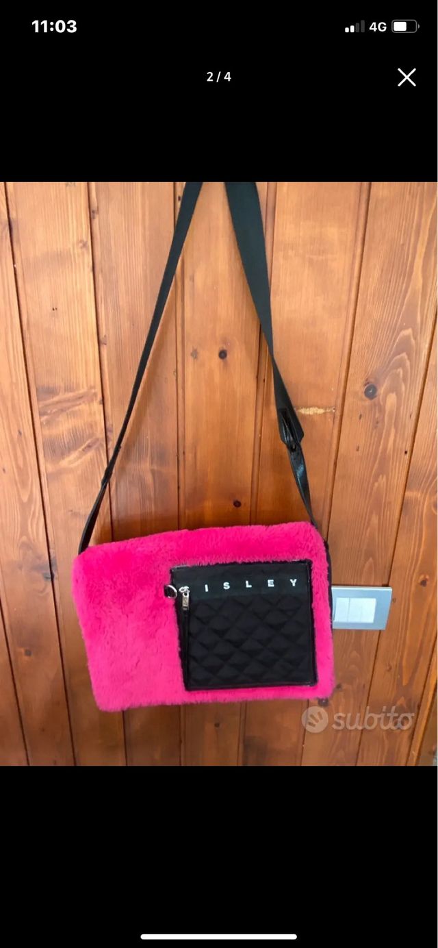 Borsa SISLEY rosa e nera
