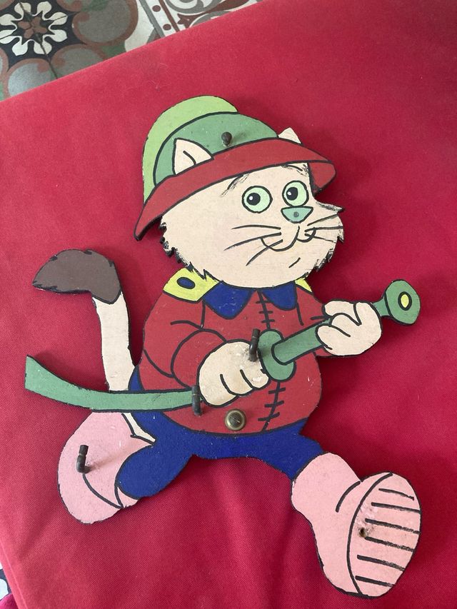 Gato bombero de marquetería