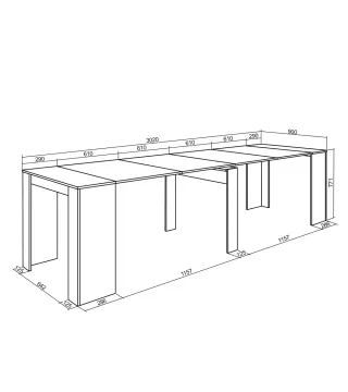 Mesa consola extensible
