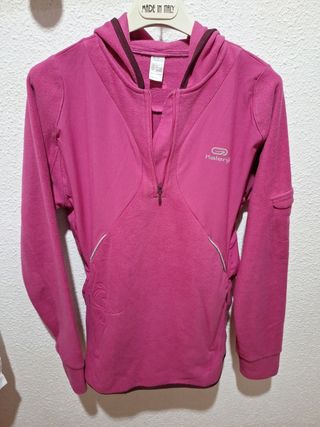 Sudadera Kalenji rosa con capucha