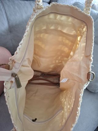 Bolso rafia beige - shopper