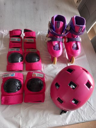 Patines Oxelo + protecciones niña
