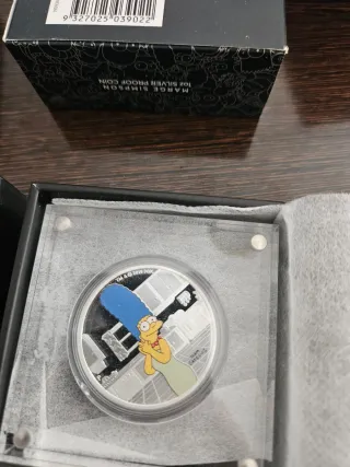 Monedas Simpsons plata onza color