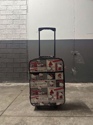 Maleta Hello Kitty estampada - Beige y Roja