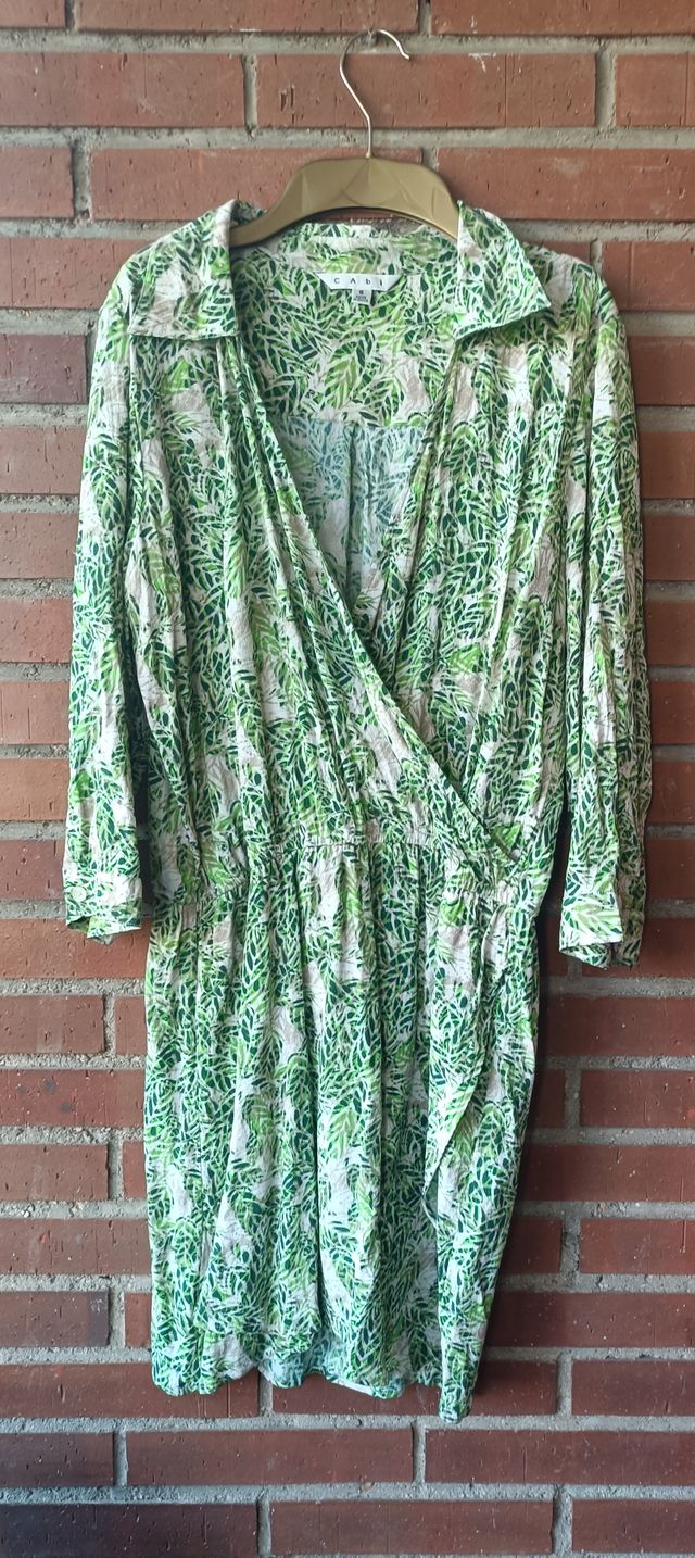 Vestido CABI verde estampado - talla S