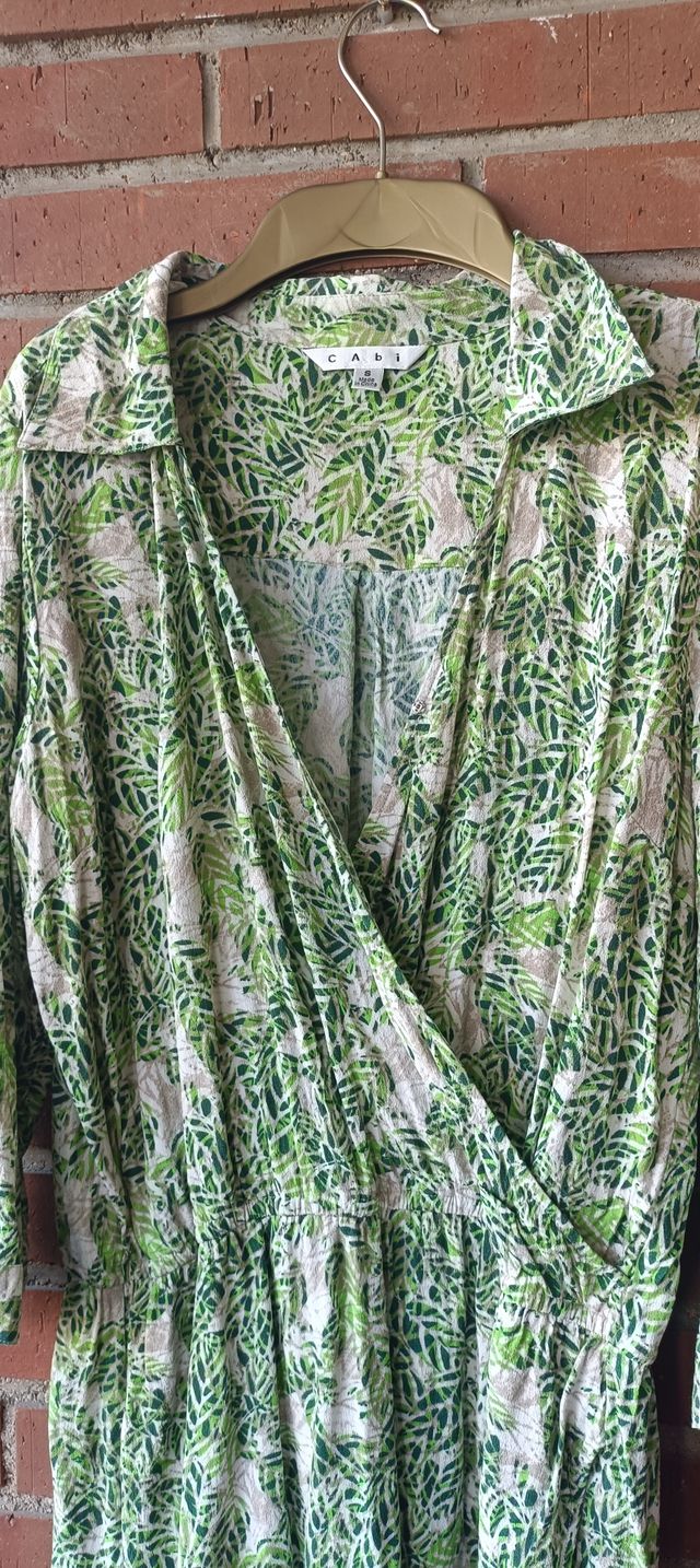 Vestido CABI verde estampado - talla S