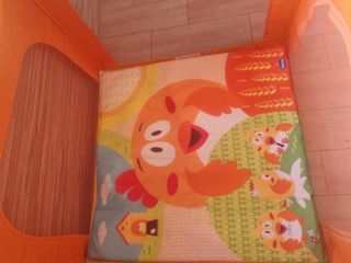 Parque juegos bebé plegable naranja
