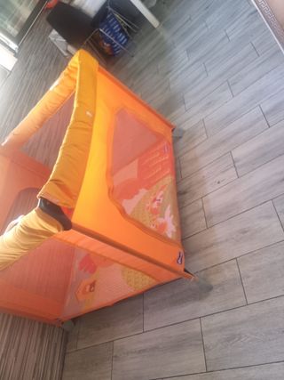 Parque juegos bebé plegable naranja