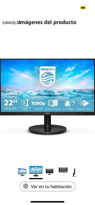 Monitor Philips 221V8 - 22" FHD