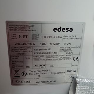 Frigorífico EDESA - Acero inoxidable