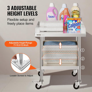 Tavolo da Lavoro in Acciaio Inossidabile 610 x 610