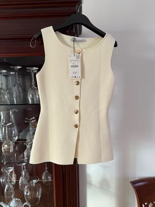 Top Zara beige - Talla S