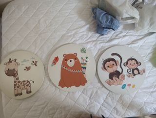 3 Cuadros infantiles animales