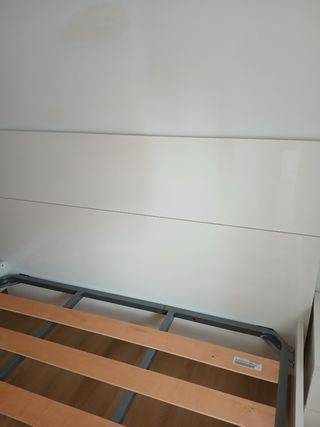 Cabezero somier cama 150 blanca brillante 