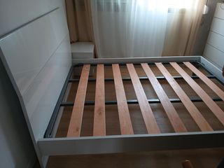Cabezero somier cama 150 blanca brillante 