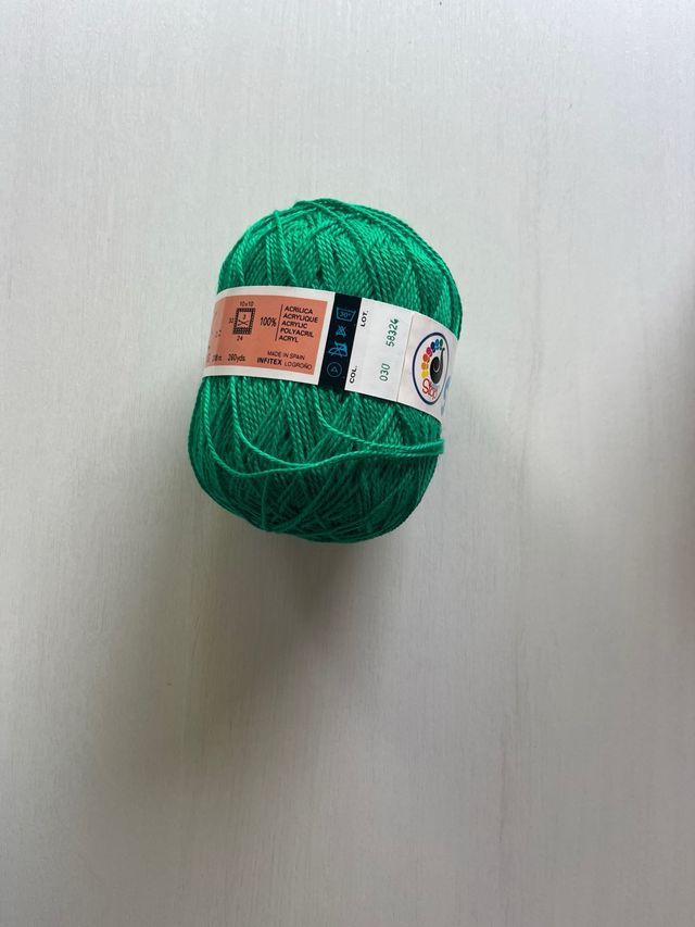 17 ovillos hilo STOP IBIZA PERLE- verde oscuro