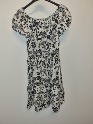 Vestito floreale bianco e nero