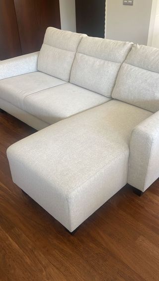Sofá Canto Ikea Bege 3 Lugares