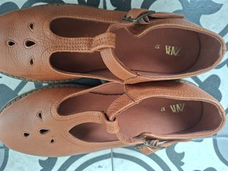 Zapatos Zara piel marrón