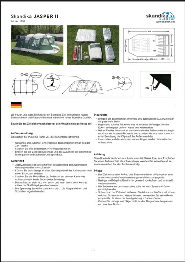 Tienda Skandika Jasper II - Nueva, sin estrenar.