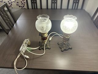 2 Lámparas vintage doradas