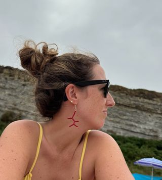 Pendientes de cuentas coral