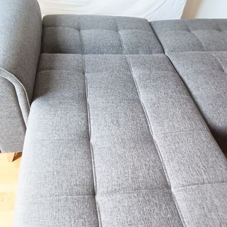 Sofá chaise longue gris - tela