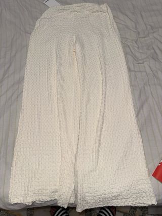 pantalón wide leg Bershka blanco - Talla M sin uso