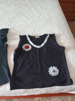 Camiseta negra y blanca - Talla L