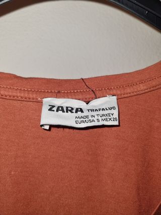 Maglia Zara marrone maniche corte