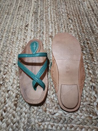 Sandalias Piel azul Talla 37