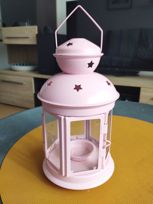 Farolillo metálico rosa IKEA