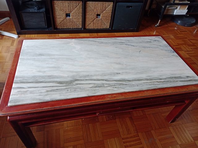 Mesa centro mármol - madera