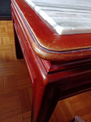 Mesa centro mármol - madera
