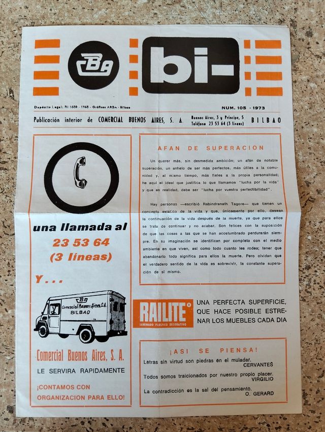 Folleto publicitario Comercial Buenos Aires 1973