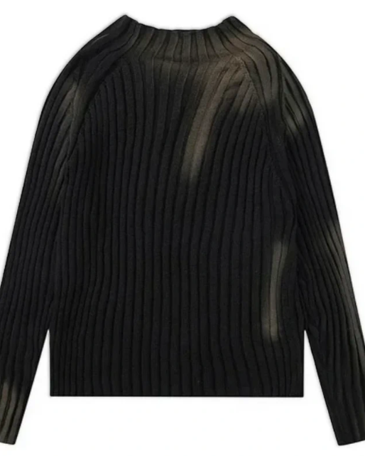 Vintage knitted Tie-Dye ribbed sweater y2k retro