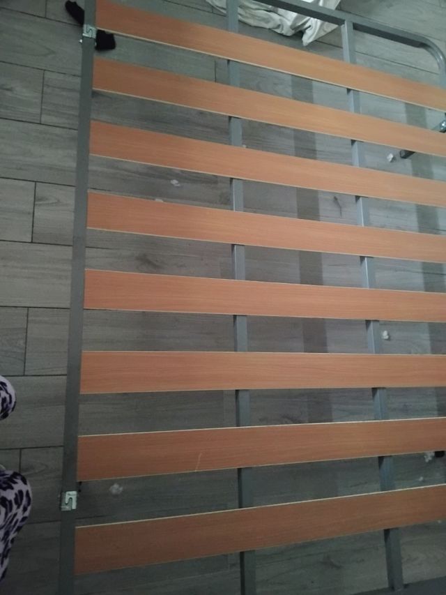 Somier 135cm - Gris y marrón