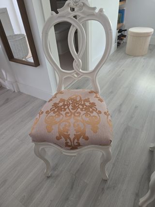 Lote 4 Sillas Comedor Blancas Estilo Luis XV