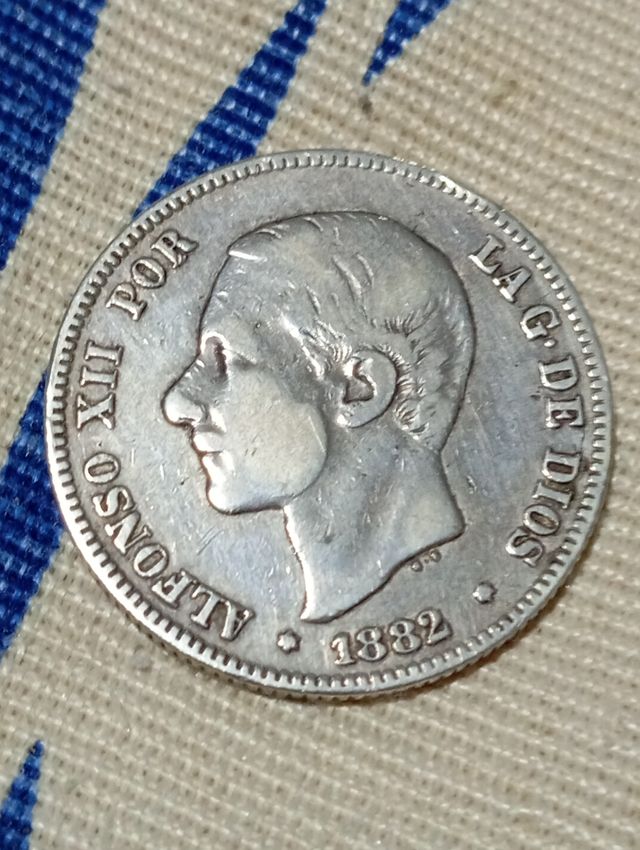 Moneda 2 Pesetas plata 1882