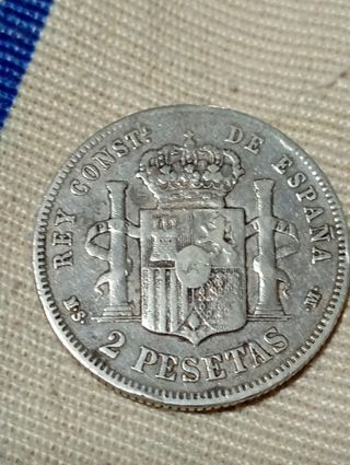 Moneda 2 Pesetas plata 1882