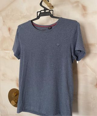 Camiseta Guess azul talla M algodón 100%