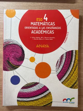 Matematicas academicas ANAYA 4ESO
