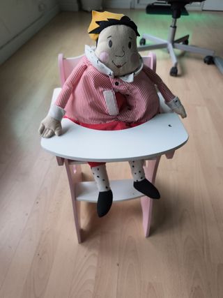 Silla alta bebé muñeca de madera